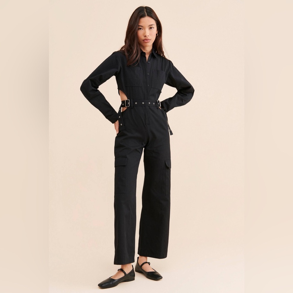The Ragged Priest Midnight Cutout Coveralls in Black - Size 6